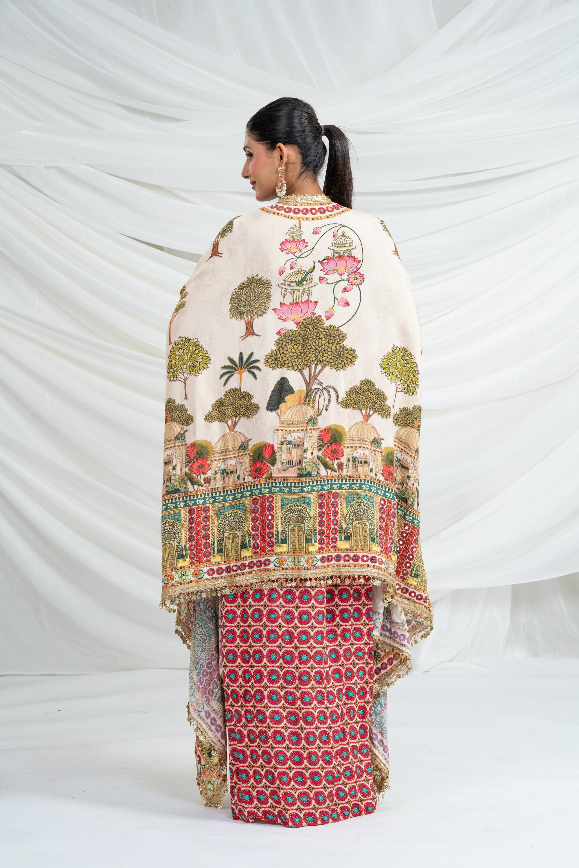 Red Three Piece Printed Set