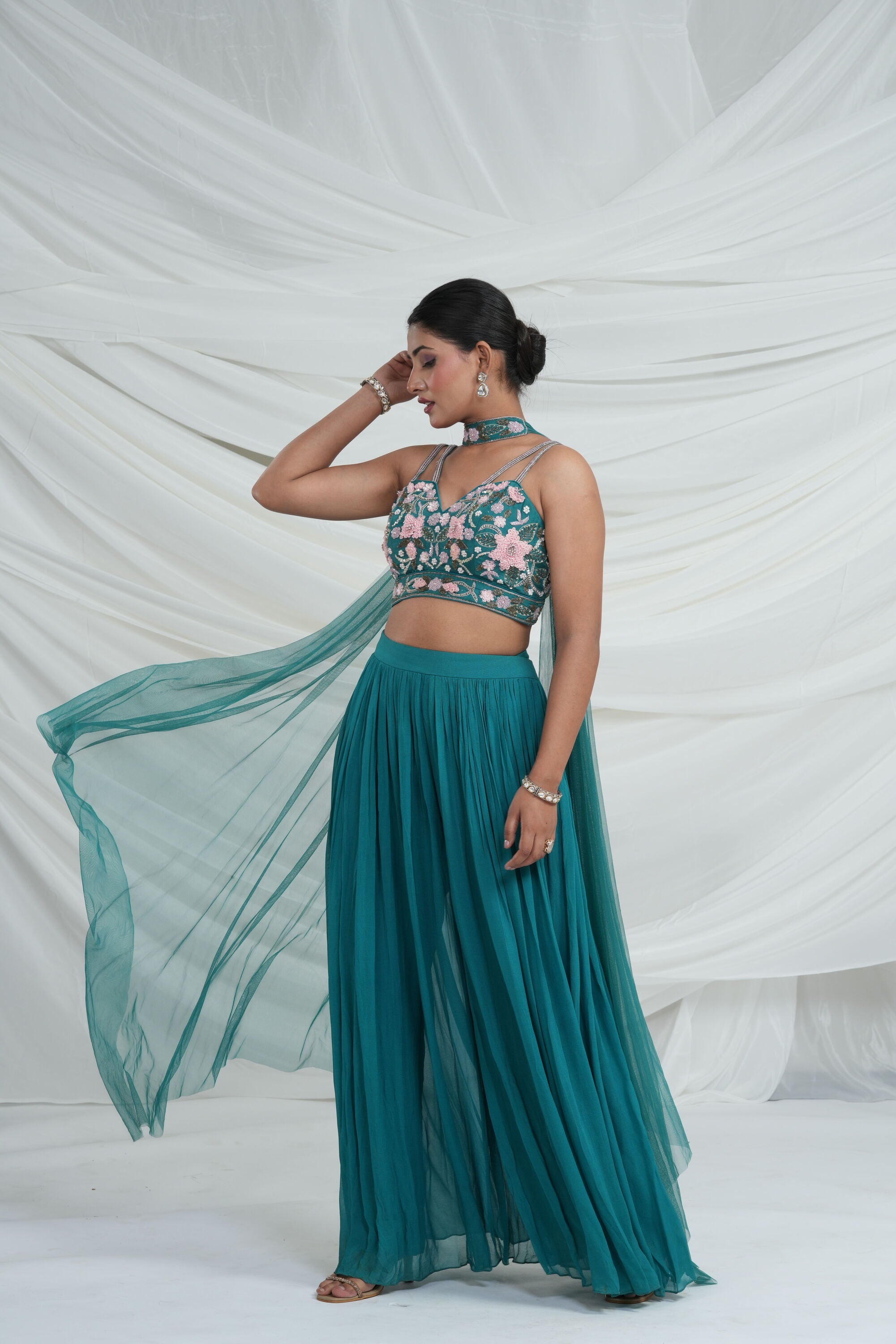 Sea Green Palazzo Set