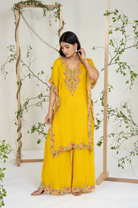 Yellow Multicolor Kaftan Set