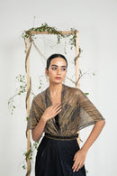 Midnight Gold Drape Gown