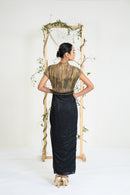Midnight Gold Drape Gown