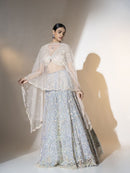 Conjunto de lehenga con dije de carbón