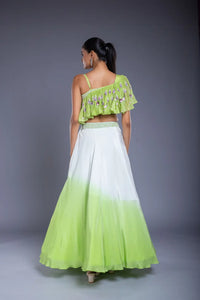 Ensemble Lehenga vert